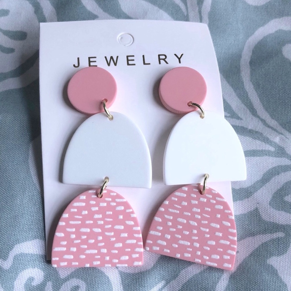 NWT Pink Bohemian Drop Dangle Earrings